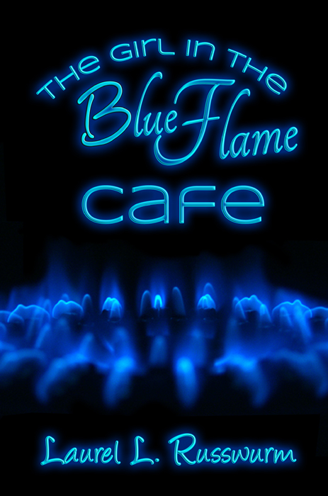 blue neon letters spell out the title above the blue flames of a gas stove 
